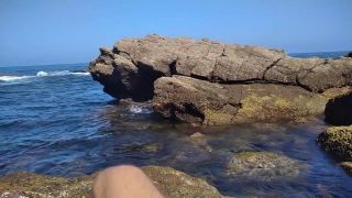 Ex Gf Jerking Off A Big Hard Dick Overlooking The Sea In The Public Cove Until He Sensual
