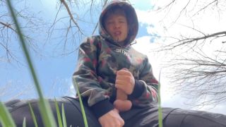 TheSuperficial Boys Porn Wanking His Big Dick Outdoor...