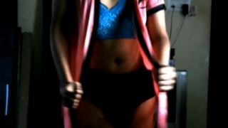 Thot Indian Crossdresser Krithi Sexy Belly Tease In Blue Lingerie Rough Sex