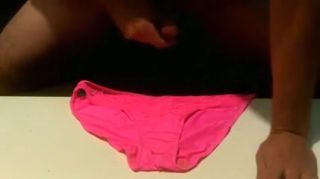 Firsttime Cum in my girl's pink panty Amature