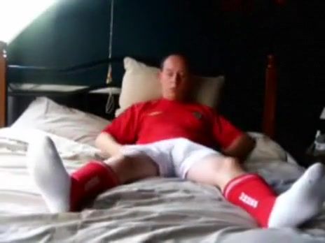 Baile Football kit jack off on the daybed Blond