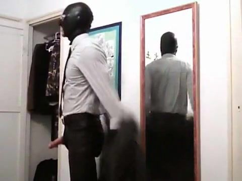 Gay Porn Masked Guy Jerks In Mirror, Cums at Camera Great Fuck