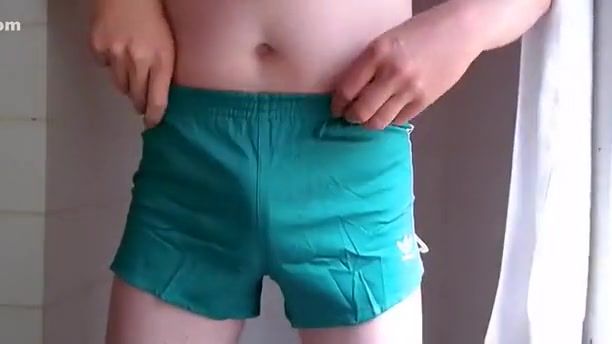 Gay Blowjob ripping up expensive vintage adidas shorts 8 Giffies - 2