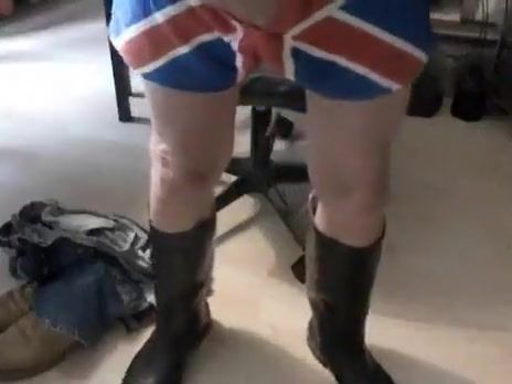Shuttur nlboots - union jack shorts, rubber boots, cum (request) Romi Rain