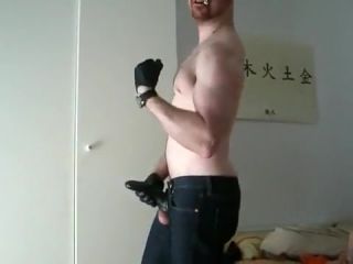 Street Fuck Large Dad: Muscles, Gloves, Cigar, and Cum First Time