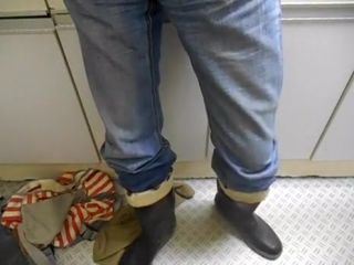 Adult nlboots - furry jacket jeans and rubber boots CzechCasting