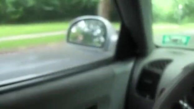 Amateur Young Black Driving Eurobabe