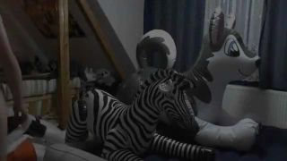 Leaked Inflatable zebra ride Rough Porn