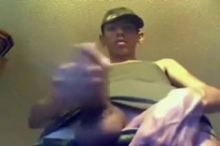 Slut Latino Cammo Hat Undies Big Dick Jerk Twinks