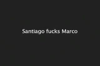 Shaved Santiago Folla Bareback a Marco Insertion