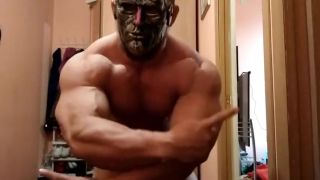 Transsexual Massive Bodybuilder FrankenJacker Jerks Off on Cam Realamateur
