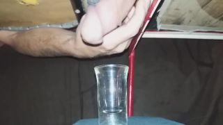 Punishment Milking A Weeks Worth Of Cum Into A Shotglass, Huge Load! Cum In Mouth