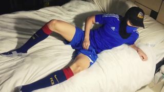 Skype Football Jock Post-game Jerkoff: Cumming on Football Kit Clitoris
