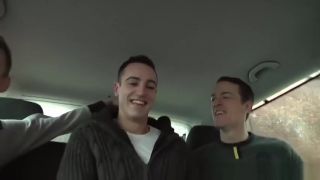 Young Old Horny and attractive studs have hot threesome sex in a car Cuminmouth