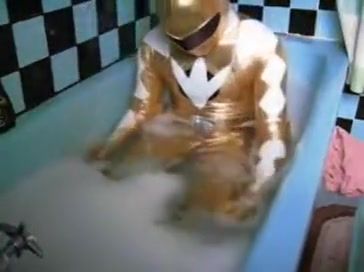 Pussy Sex Sexual Wetlook Bathroom 6: Shiny Yellow Vigour Ranger Zentai PornoOrzel