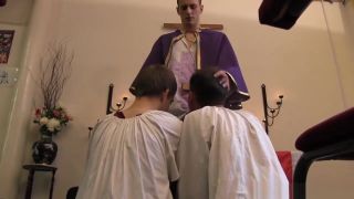 Tugjob Naughty twinks have freaky anal threesome with a priest Amature Sex Tapes