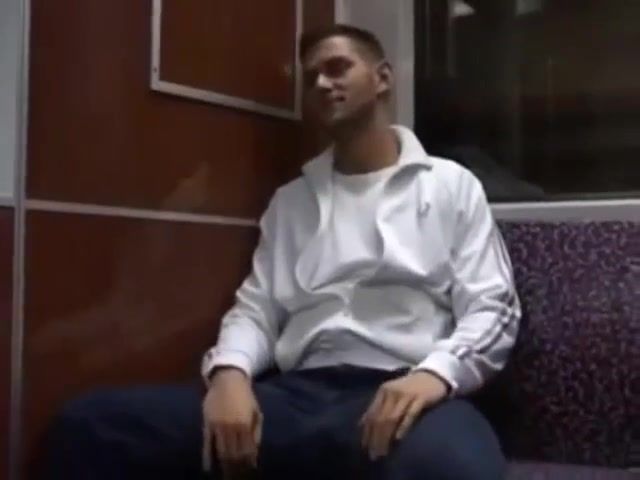 18 Year Old Porn Two hot guys jerking off on a train Couple Porn - 1