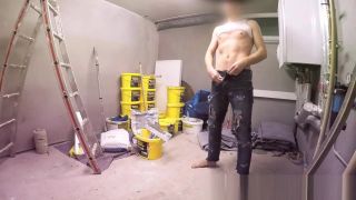 Daring Hot Twink caught jerking off on Construction Site...