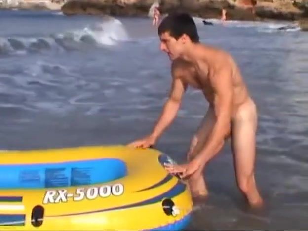 Free Fuck Nude hunk plays with an inflatable boat. AdultFriendFinder