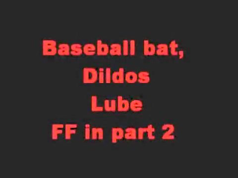 Stripping Baseball Bat, Fake Penis, J-lube, Hands Foot Job - 1