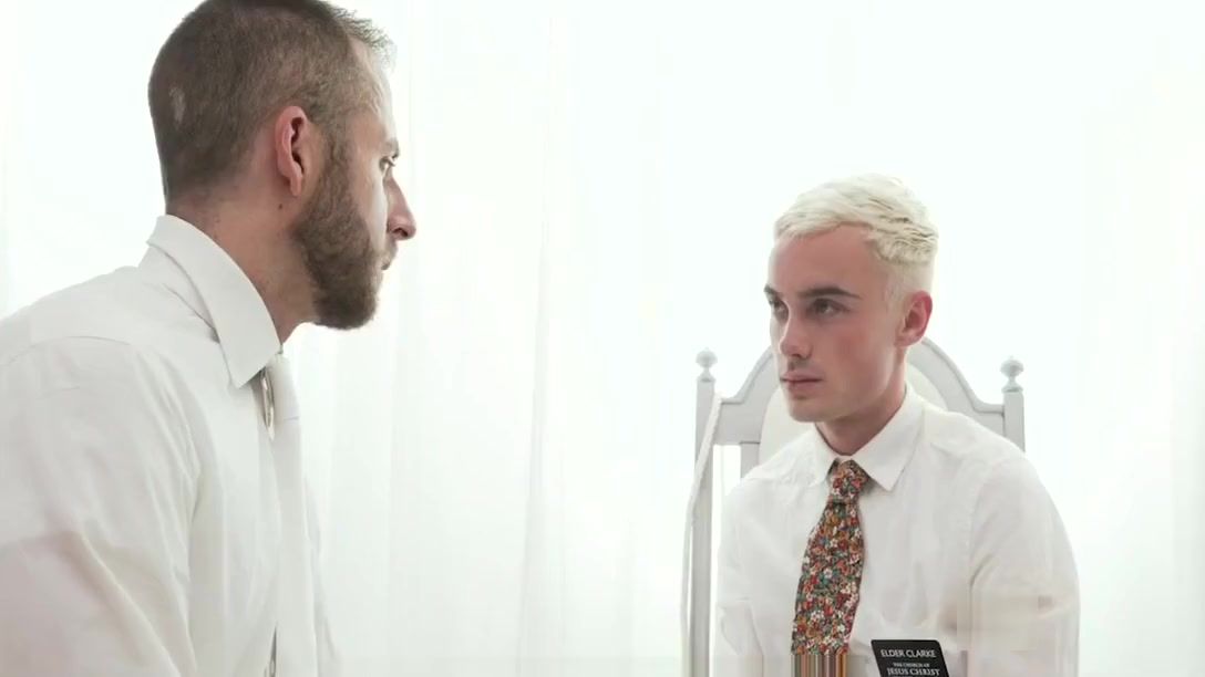 Two MormonBoyz-Horny twink missionary jerked off by priest daddy Neighbor
