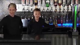 Turkish Cute homosexual bartenders have anal threeway after work Exgf
