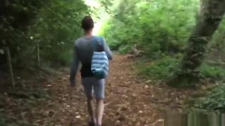 Wanking Twink pervert has solo anal play in the woods and strokes Free Blowjobs