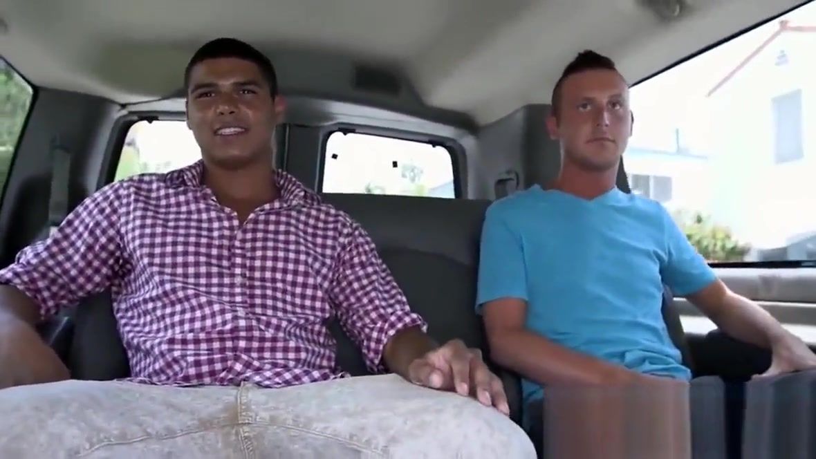 Monstercock Straight guy taps man booty with pleasure in the van Couch