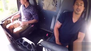 SAFF Stranded guy got a ride and hardcore anal drilling in a van TubeStack