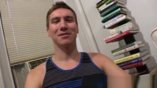 Tribbing Good looking gay dude Nick masturbates his boner and cums FrenchGFs