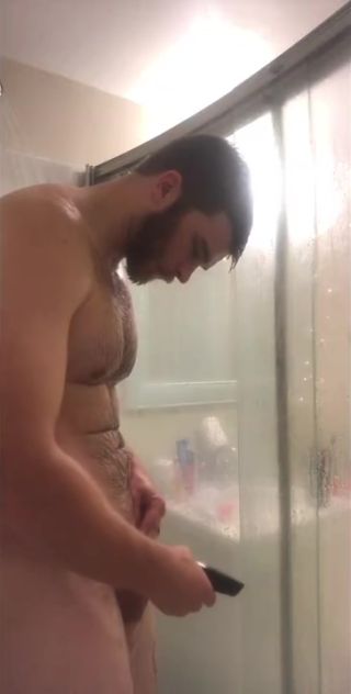 White Girl cute hunk taking a shower Extreme