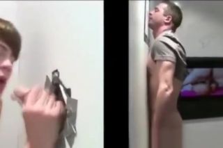 Free Amateur Twink sucking cock through the gloryhole as a...