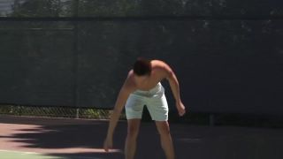 Hunk Strip Tennis and Flip-Flop Cum Inside