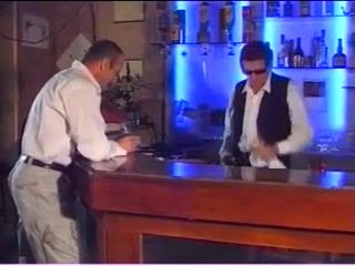 Foreskin Sexy bartender gets sucked by a man with moustache Clothed Sex