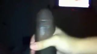 Ero-Video Big black dick stroked by a white guy Cum Shot