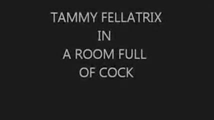 Sucking TAMMY FELLATRIX IN A ROOM FULL OF COCK Shecock