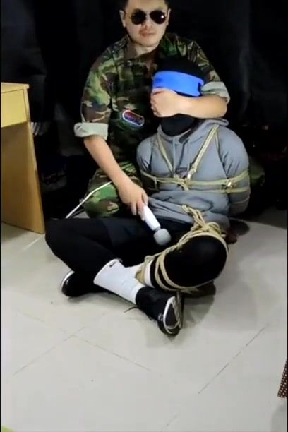 Couple Sex Military man gags boy with his sock Oldyoung