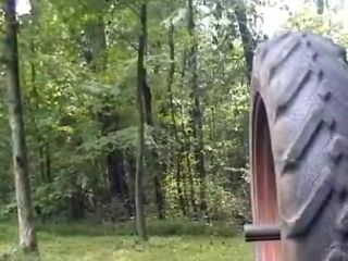 Costume Riding tractor in nature's garb and cumming... Smutty