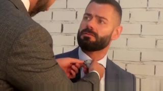 Workout Hunk in suit and tie rimmed and fucked from behind Blowjob