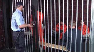 Defloration Prison cell gay group blowjob and anal Outside