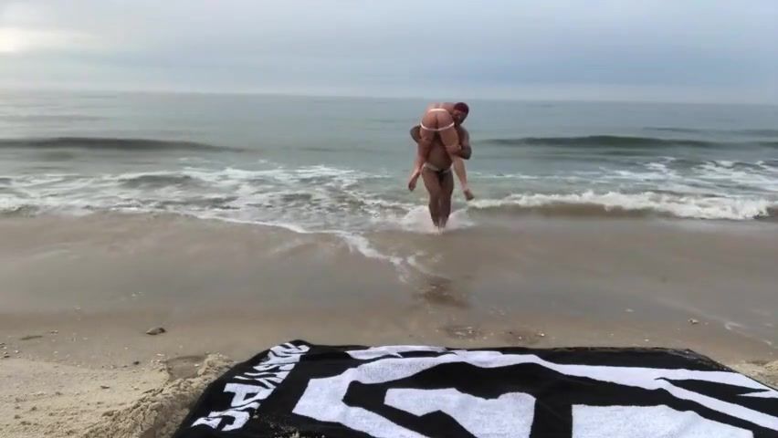 British Adam Killian and Skyy Knox in Fuck a Bitch on the Beach Virgin - 1