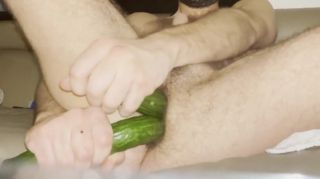 Cheerleader Double Anal - Italian Stud Fucks Himself With 2 Courgettes! FamousBoard